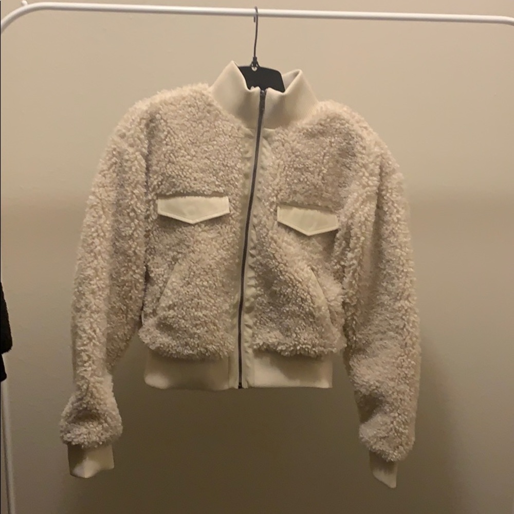 Express Sherpa Bomber Jacket-Medium